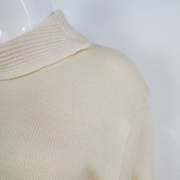 Vintage 70's Fiume Cream Tulip Cowlneck Sweater - Picture 5 of 8